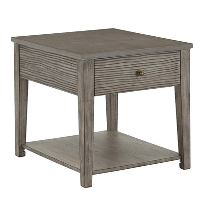 Coober Antique Grey Finish Grey Fiber Cement End Table with Shelf by iNSPIRE Q Modern