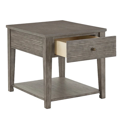 Coober Antique Grey Finish Grey Fiber Cement End Table with Shelf by iNSPIRE Q Modern