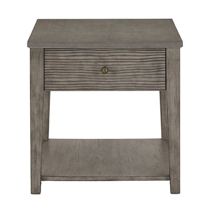 Coober Antique Grey Finish Grey Fiber Cement End Table with Shelf by iNSPIRE Q Modern