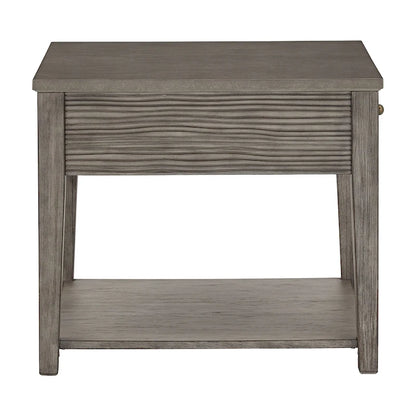 Coober Antique Grey Finish Grey Fiber Cement End Table with Shelf by iNSPIRE Q Modern