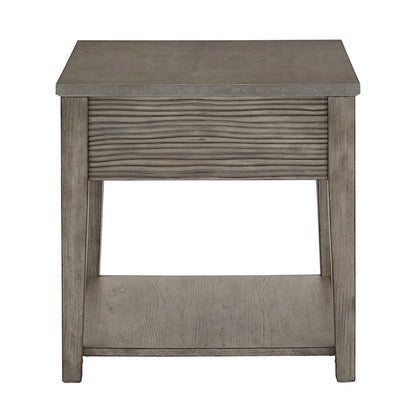 Coober Antique Grey Finish Grey Fiber Cement End Table with Shelf by iNSPIRE Q Modern