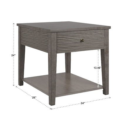 Coober Antique Grey Finish Grey Fiber Cement End Table with Shelf by iNSPIRE Q Modern