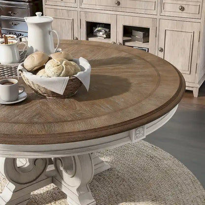 The Gray Barn Caelum Farmhouse Antique White 60-inch Wood Round Dining Table