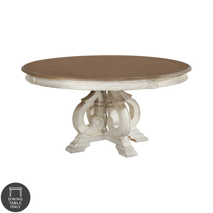 The Gray Barn Caelum Farmhouse Antique White 60-inch Wood Round Dining Table