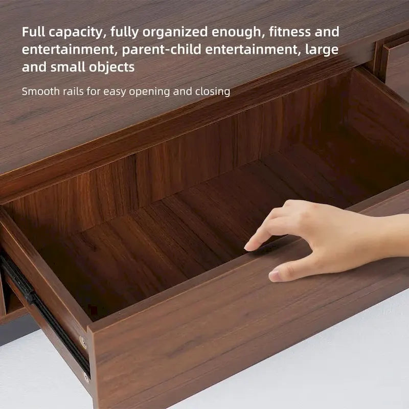 Extendable 118 Modern TV Stand with 3 Spacious Drawers, Adjustable Length Media Console for Living Room