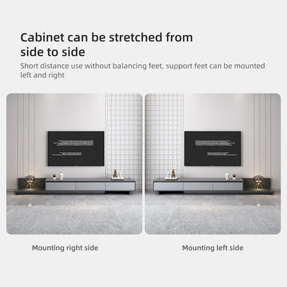 Extendable 118 Modern TV Stand with 3 Spacious Drawers, Adjustable Length Media Console for Living Room