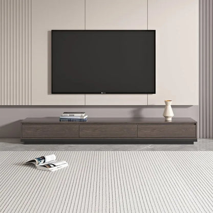 Extendable 118 Modern TV Stand with 3 Spacious Drawers, Adjustable Length Media Console for Living Room