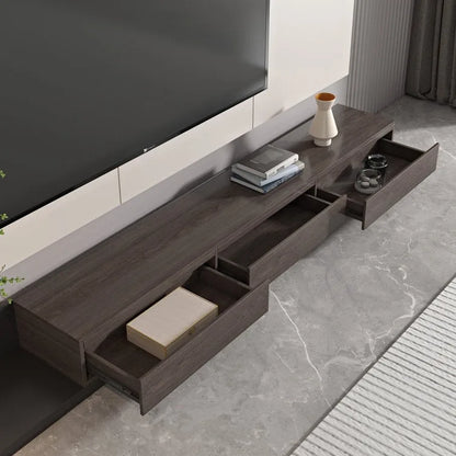Extendable 118 Modern TV Stand with 3 Spacious Drawers, Adjustable Length Media Console for Living Room