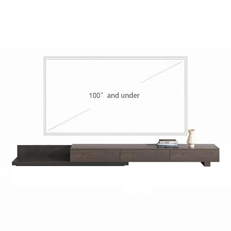Extendable 118 Modern TV Stand with 3 Spacious Drawers, Adjustable Length Media Console for Living Room