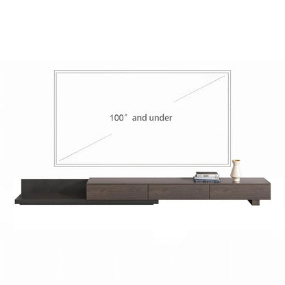Extendable 118 Modern TV Stand with 3 Spacious Drawers, Adjustable Length Media Console for Living Room