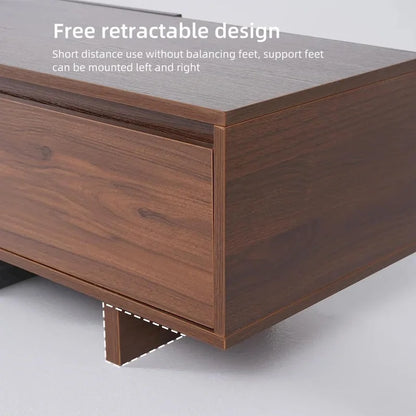 Extendable 118 Modern TV Stand with 3 Spacious Drawers, Adjustable Length Media Console for Living Room