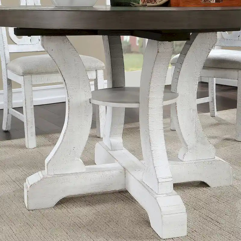 Furniture of America Sylmer Farmhouse 54-inch Wood Round Dining Table