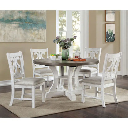 Furniture of America Sylmer Farmhouse 54-inch Wood Round Dining Table