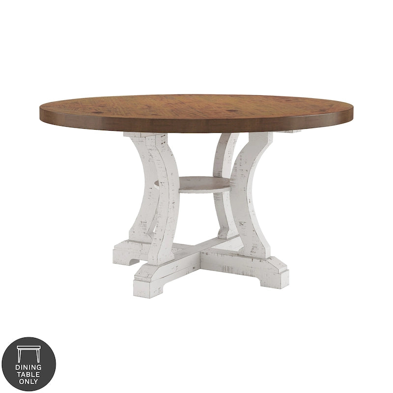 Furniture of America Sylmer Farmhouse 54-inch Wood Round Dining Table
