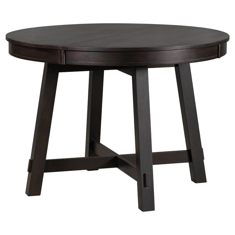 Farmhouse Round Extendable Dining Table with 16 Leaf Wood