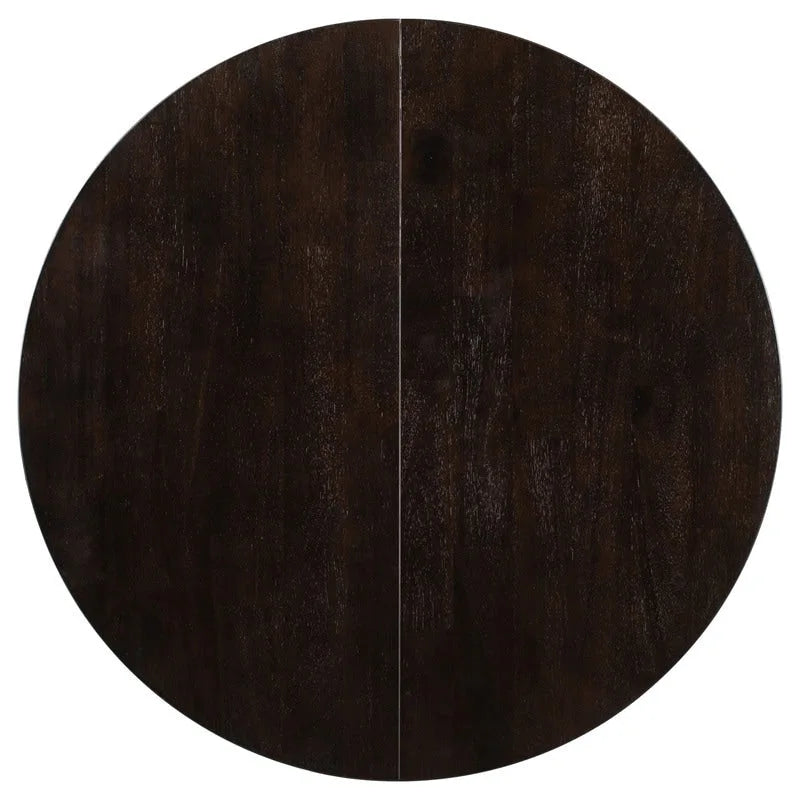 Farmhouse Round Extendable Dining Table with 16 Leaf Wood