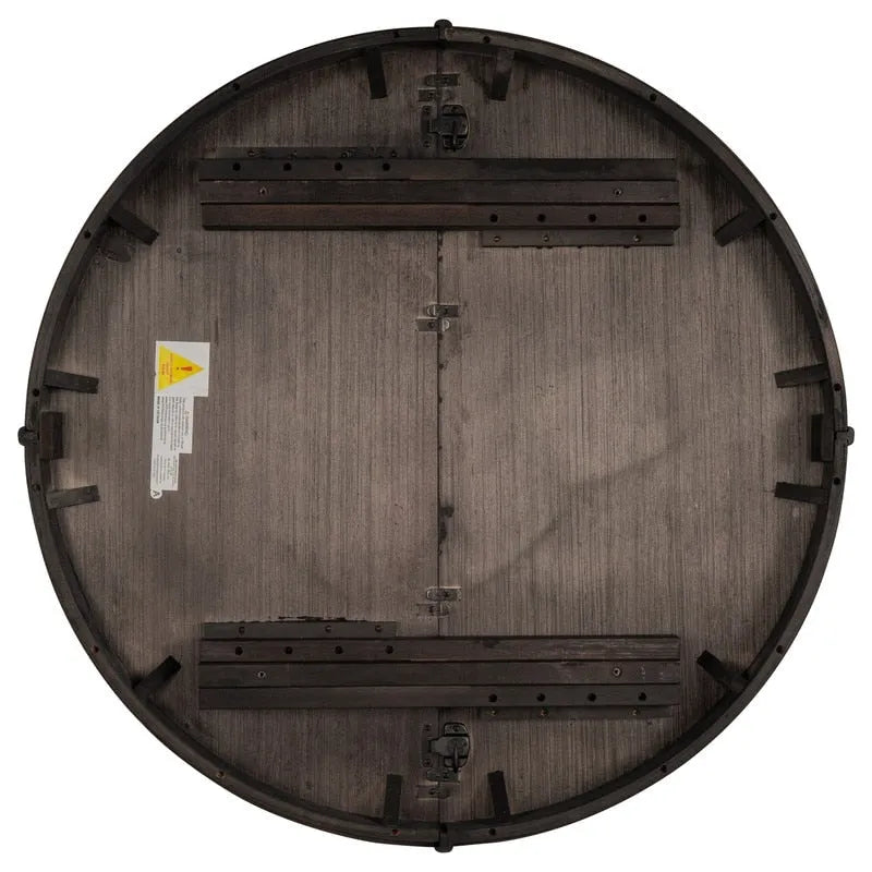 Farmhouse Round Extendable Dining Table with 16 Leaf Wood