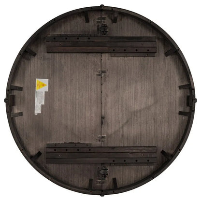 Farmhouse Round Extendable Dining Table with 16 Leaf Wood