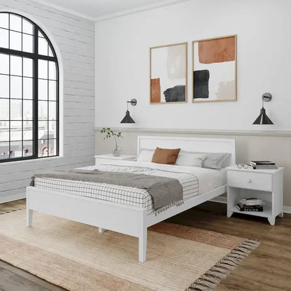 Plank and Beam Queen-Size Bed with Panel Headboard