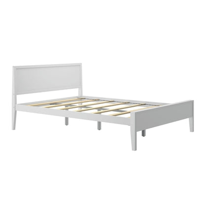 Plank and Beam Queen-Size Bed with Panel Headboard