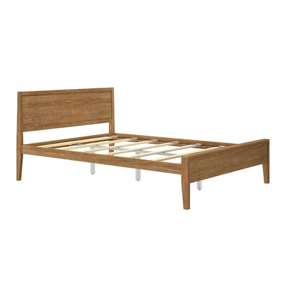 Plank and Beam Queen-Size Bed with Panel Headboard