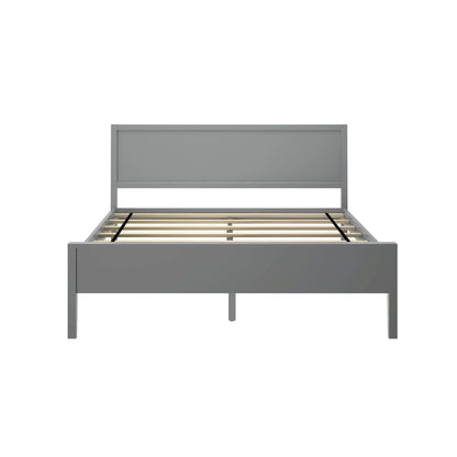Plank and Beam Queen-Size Bed with Panel Headboard