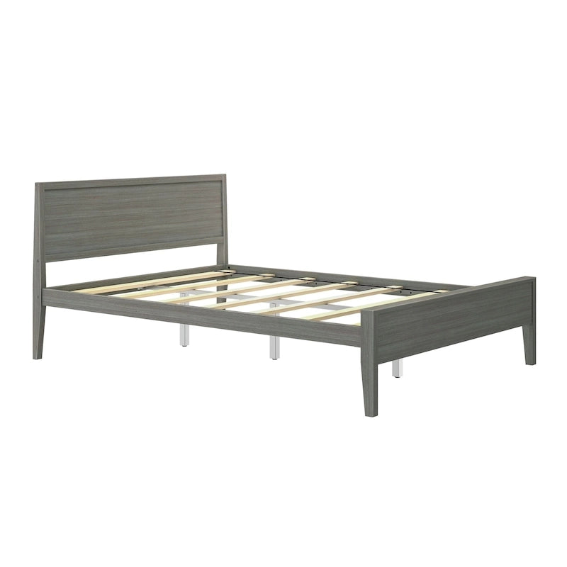 Plank and Beam Queen-Size Bed with Panel Headboard
