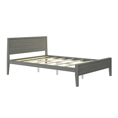 Plank and Beam Queen-Size Bed with Panel Headboard