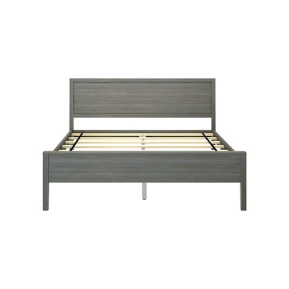 Plank and Beam Queen-Size Bed with Panel Headboard