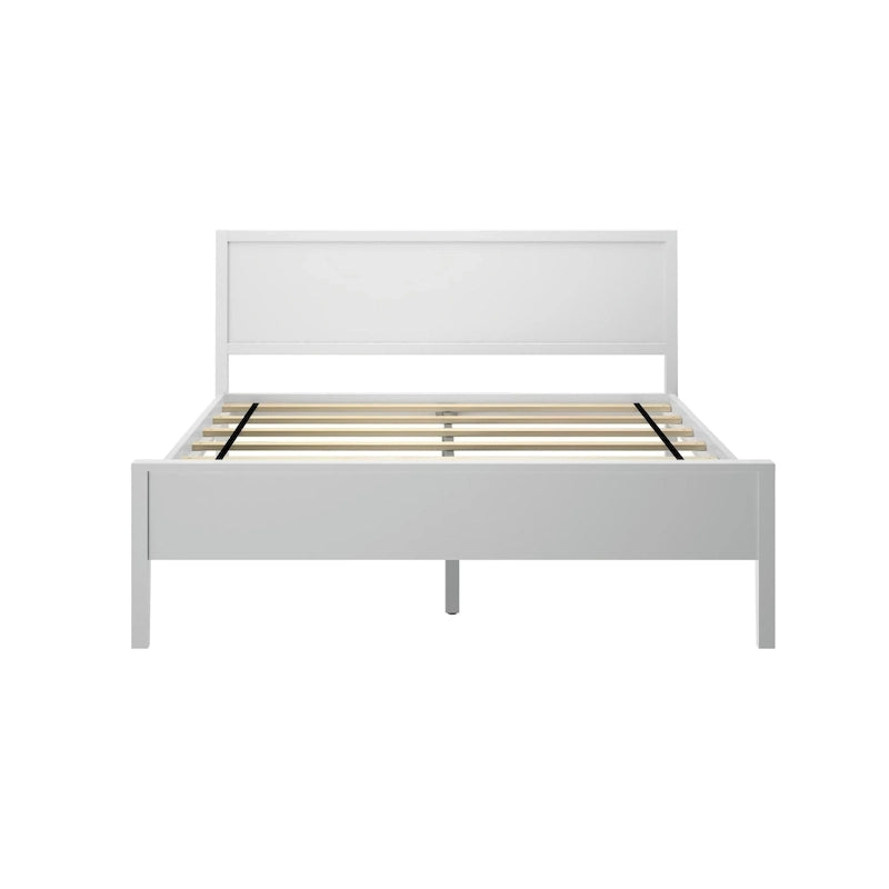 Plank and Beam Queen-Size Bed with Panel Headboard