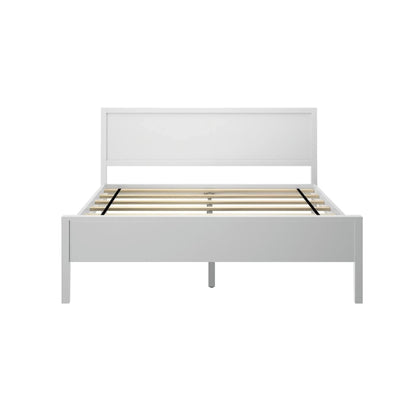 Plank and Beam Queen-Size Bed with Panel Headboard