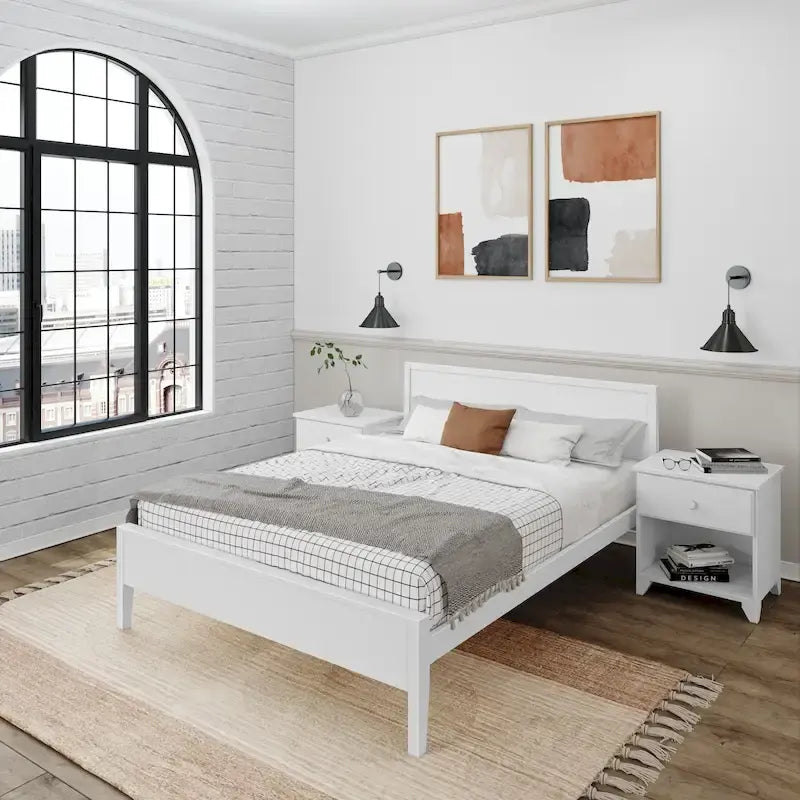 Plank and Beam Queen-Size Bed with Panel Headboard