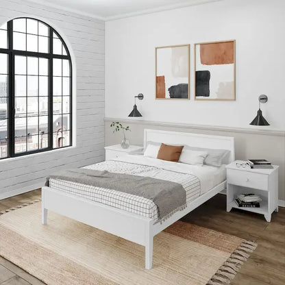 Plank and Beam Queen-Size Bed with Panel Headboard