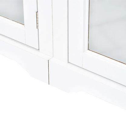 Entertainment Unit with Bridge, TV Console Table for TVs Up to 70, Two Pier Units