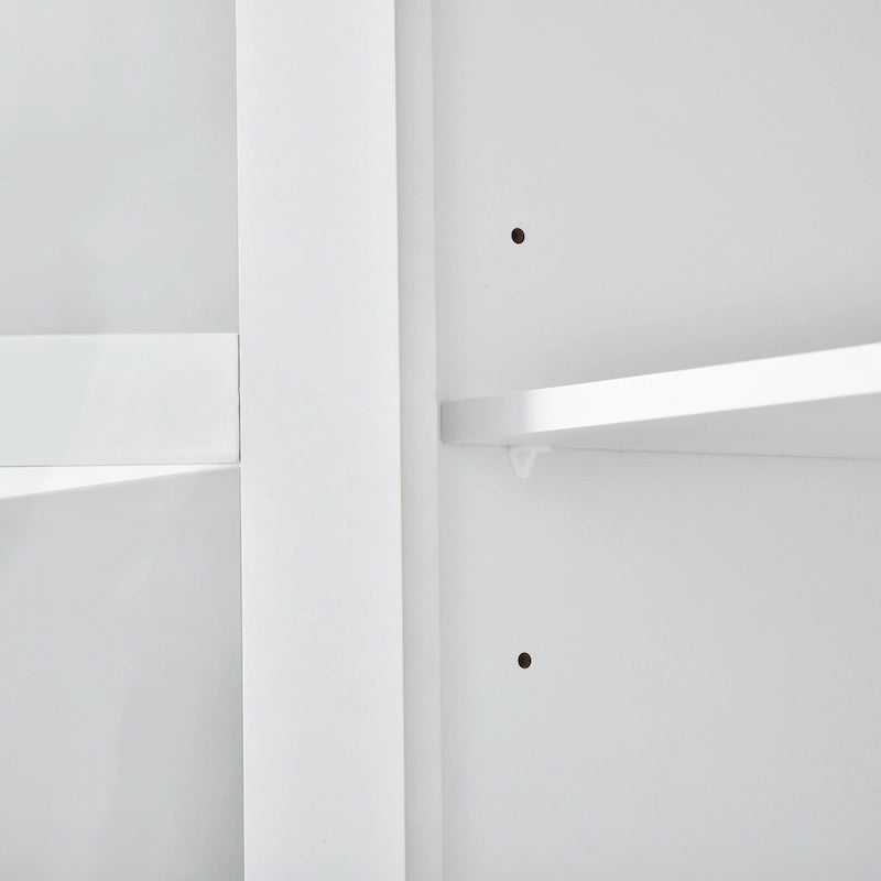 Entertainment Unit with Bridge, TV Console Table for TVs Up to 70, Two Pier Units