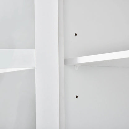 Entertainment Unit with Bridge, TV Console Table for TVs Up to 70, Two Pier Units