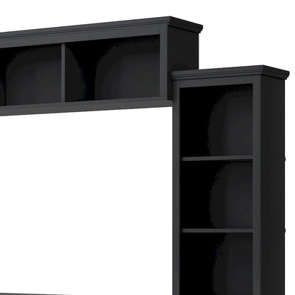 Entertainment Unit with Bridge, TV Console Table for TVs Up to 70, Two Pier Units