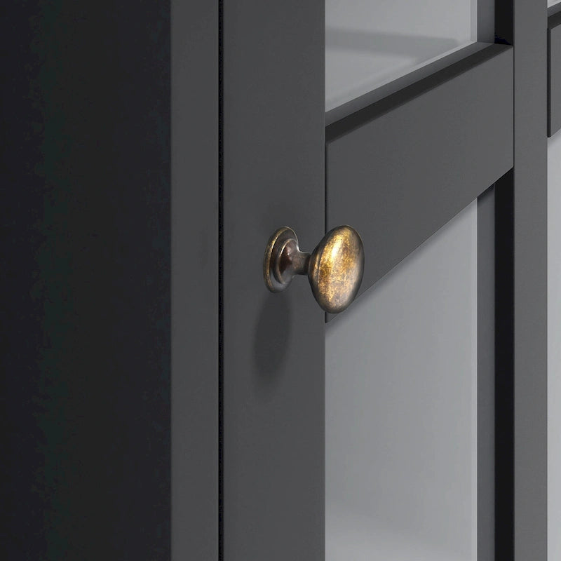 Entertainment Unit with Bridge, TV Console Table for TVs Up to 70, Two Pier Units