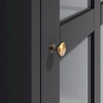 Entertainment Unit with Bridge, TV Console Table for TVs Up to 70, Two Pier Units