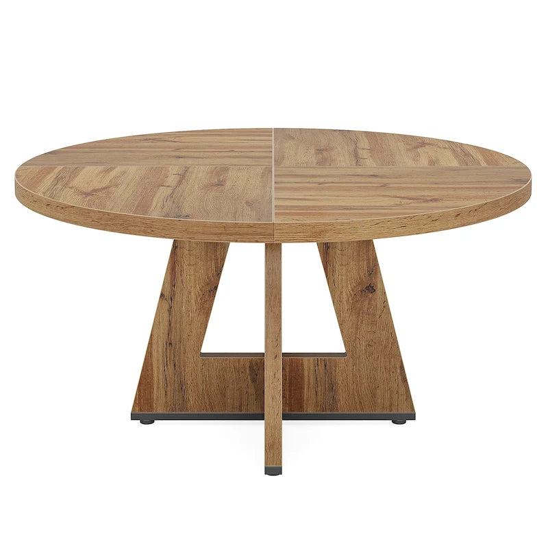 47 Inch Round Dining Table for 4, Wood Kitchen Dinner Table for Kitchen Dining Living Room - N/A