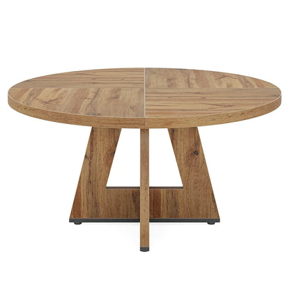 47 Inch Round Dining Table for 4, Wood Kitchen Dinner Table for Kitchen Dining Living Room - N/A