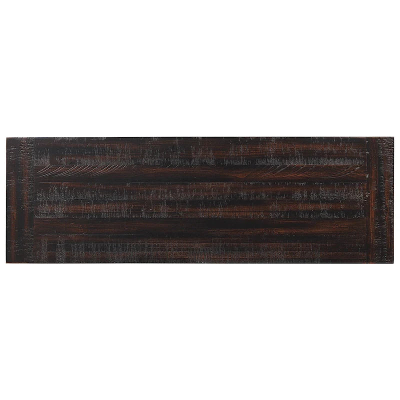 Modern Solid Pine Wood Top Console Table with 3 Drawers and 2 Shelves