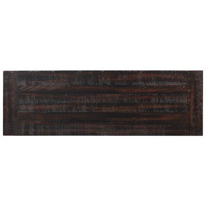 Modern Solid Pine Wood Top Console Table with 3 Drawers and 2 Shelves