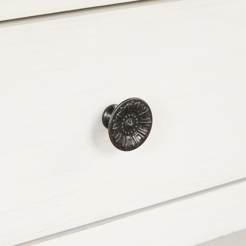 Modern Solid Pine Wood Top Console Table with 3 Drawers and 2 Shelves