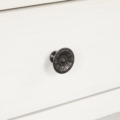 Modern Solid Pine Wood Top Console Table with 3 Drawers and 2 Shelves