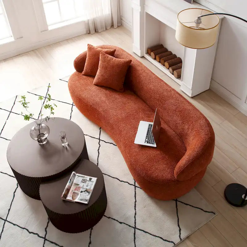 Modern Glam Round End Nesting Coffee Table Set for Living Room (Set of 2) No Assembled