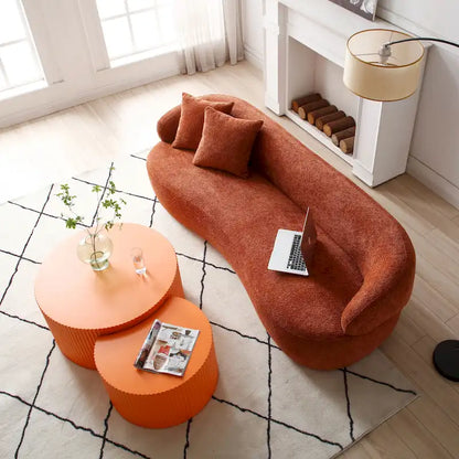 Modern Glam Round End Nesting Coffee Table Set for Living Room (Set of 2) No Assembled